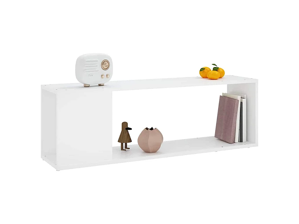 Meuble TV Blanc 100x24x32 cm Bois d'ingénierie