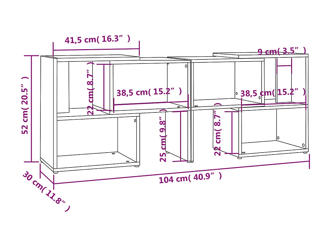 TV-Schrank Grau 104x30x52cm Holzwerkstoff