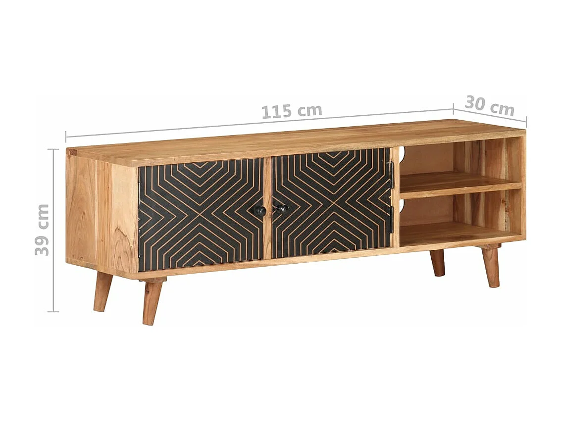 Móvel de TV 115x30x39 cm madeira de acácia maciça