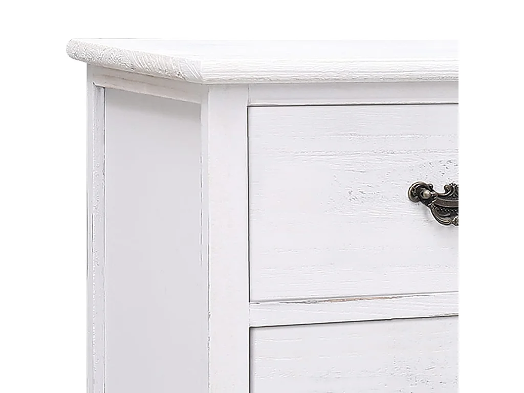 Mueble para TV antiguo madera de paulownia blanco 108x30x40 cm