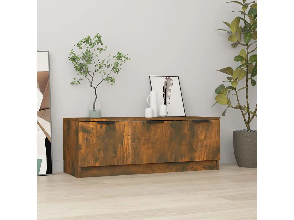 Mobile TV Rovere Fumo 102x35x36,5 cm in Legno Multistrato