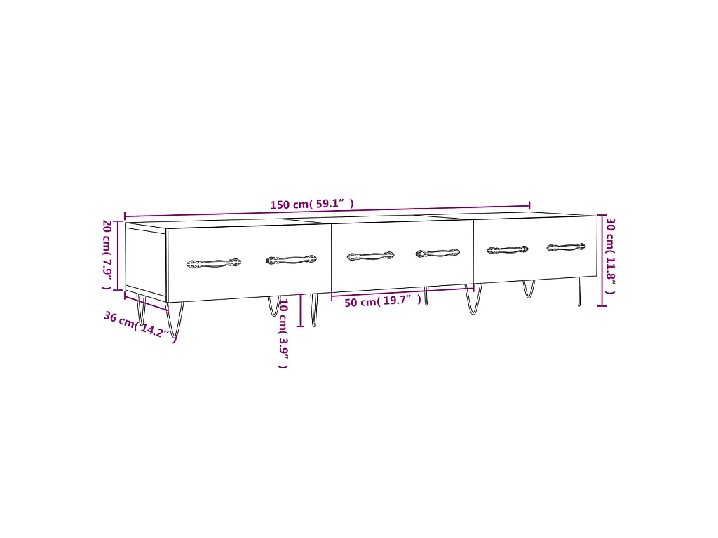 TV-Schrank Grau Sonoma 150x36x30 cm Holzwerkstoff