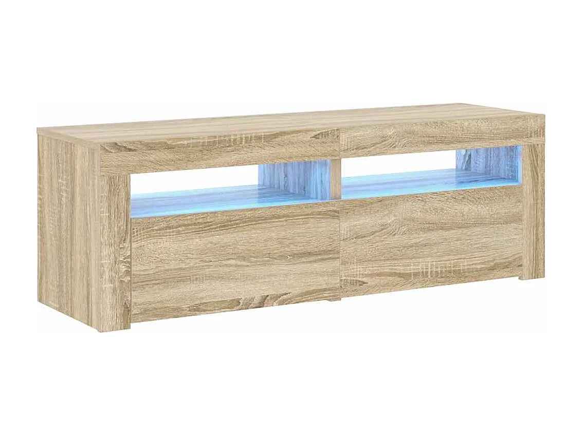 Mobile Porta TV con Luci LED Rovere Sonoma 120x35x40 cm