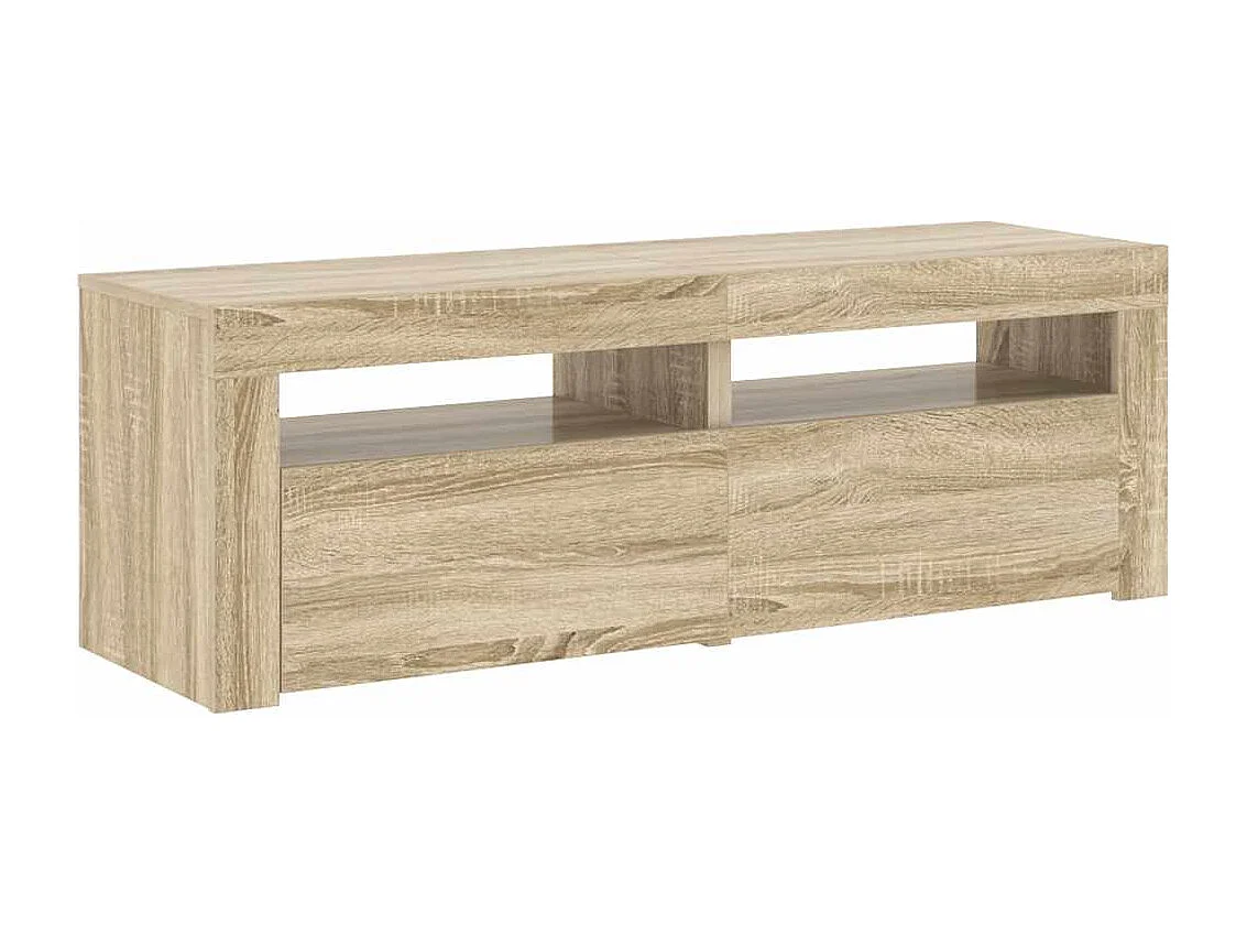Mobile Porta TV con Luci LED Rovere Sonoma 120x35x40 cm