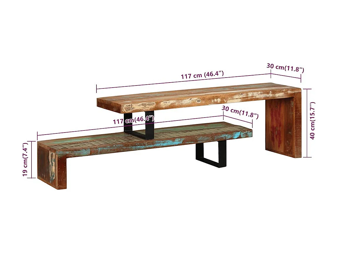 Mueble para TV de madera maciza reciclada