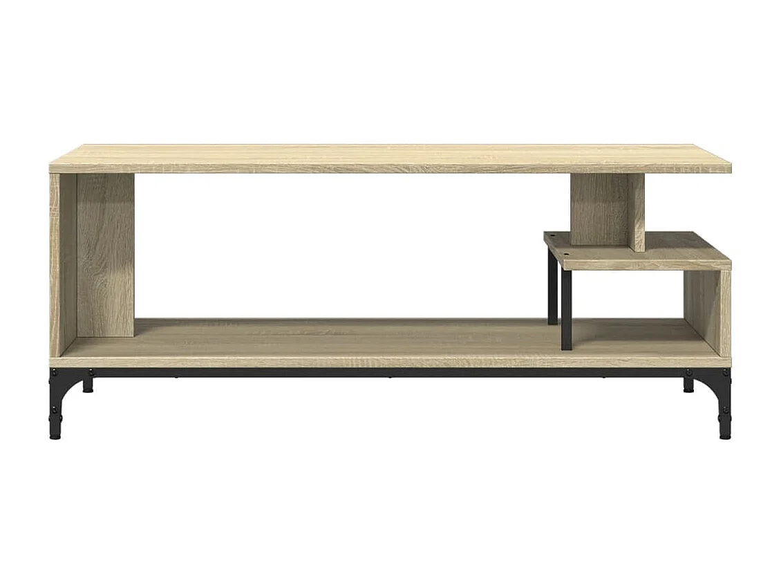 Meuble TV bois d'ingénierie et acier enduit de poudre