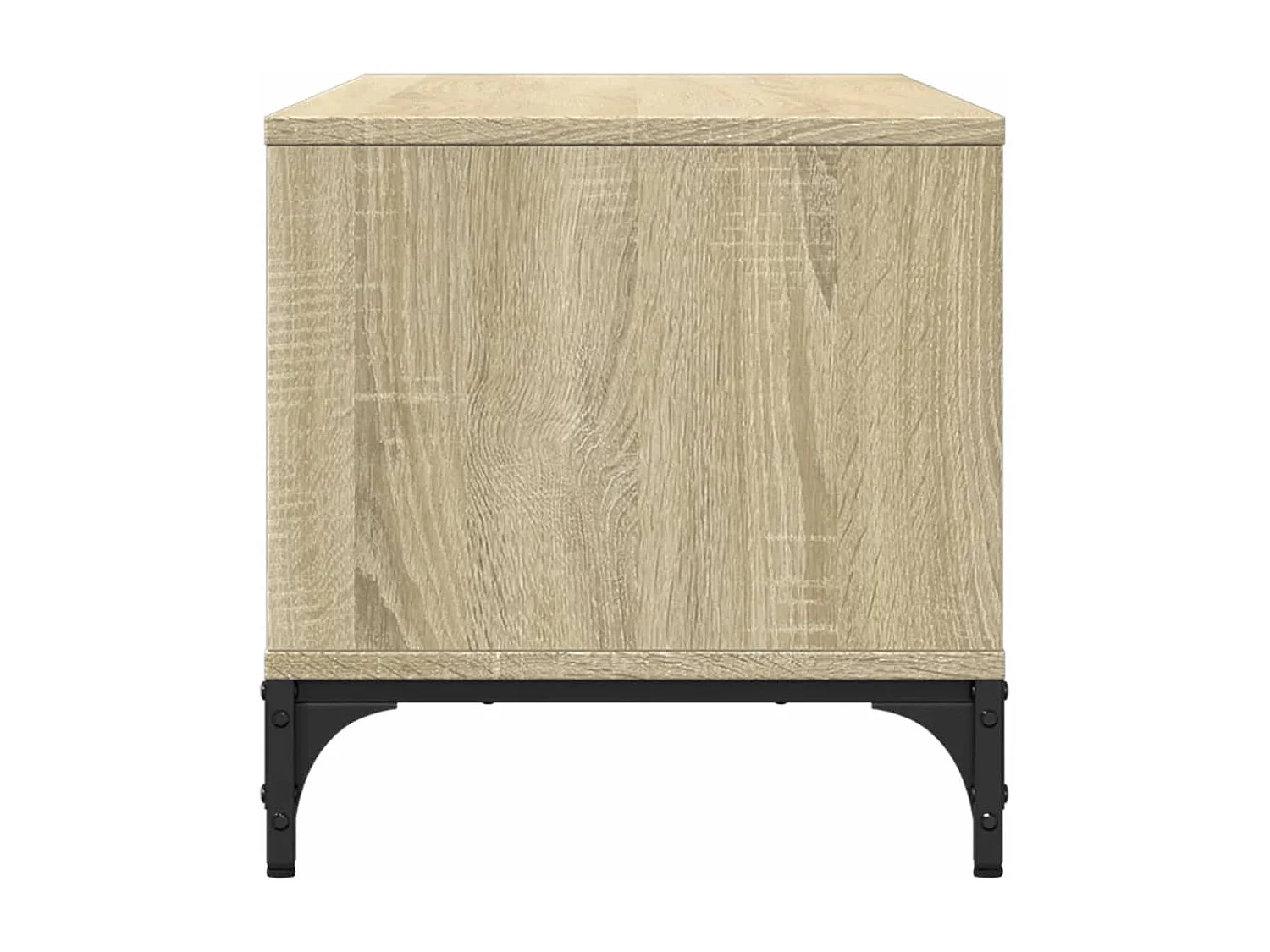 Meuble TV bois d'ingénierie et acier enduit de poudre