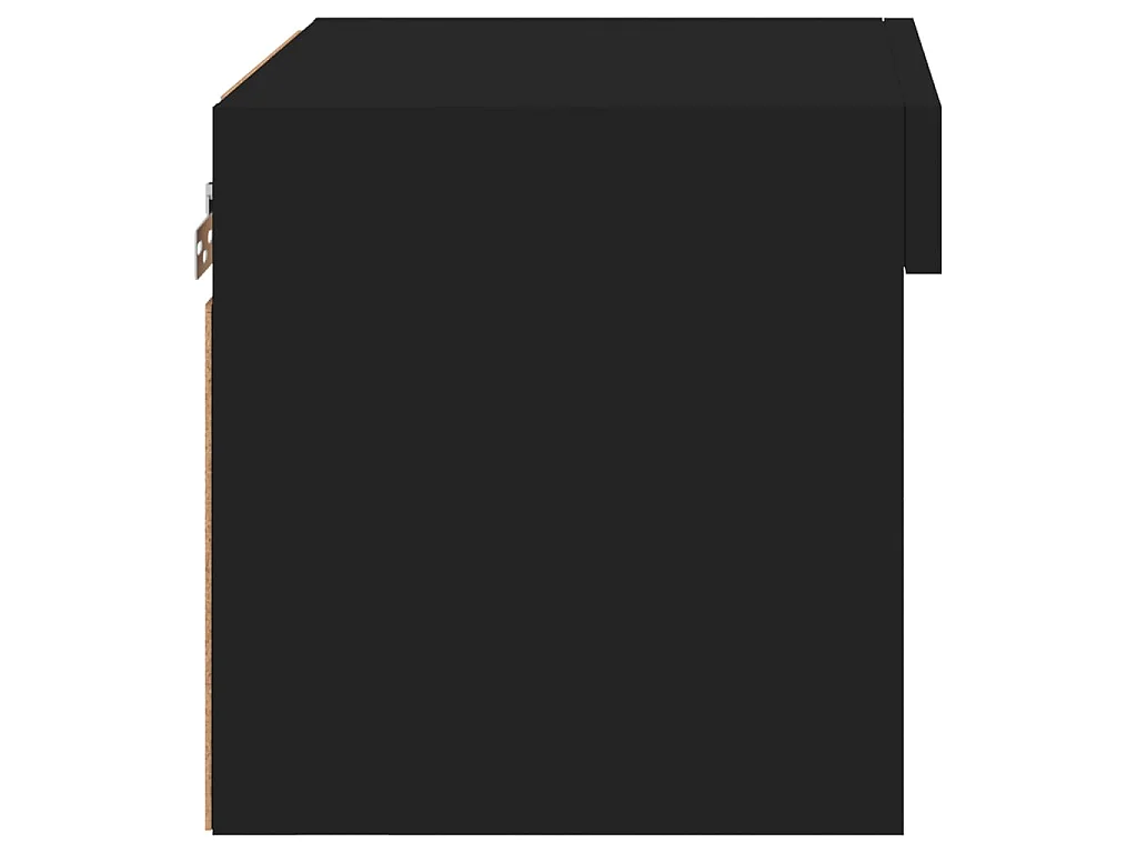 Table de chevet murale avec lumières LED noir