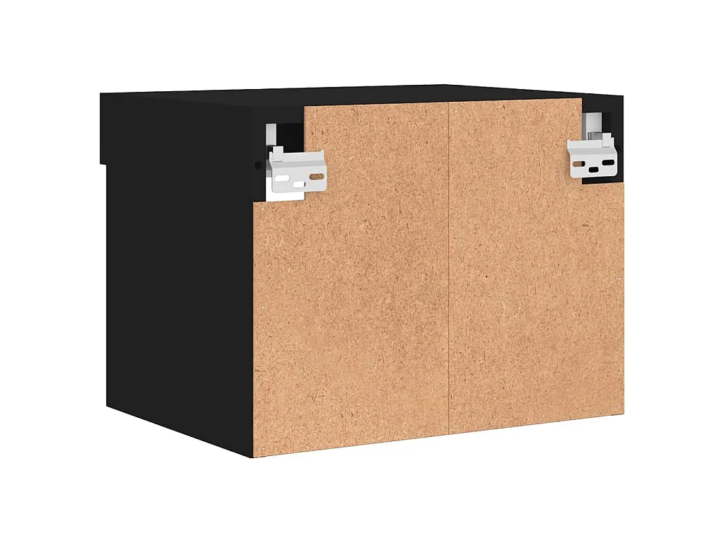 Table de chevet murale avec lumières LED noir