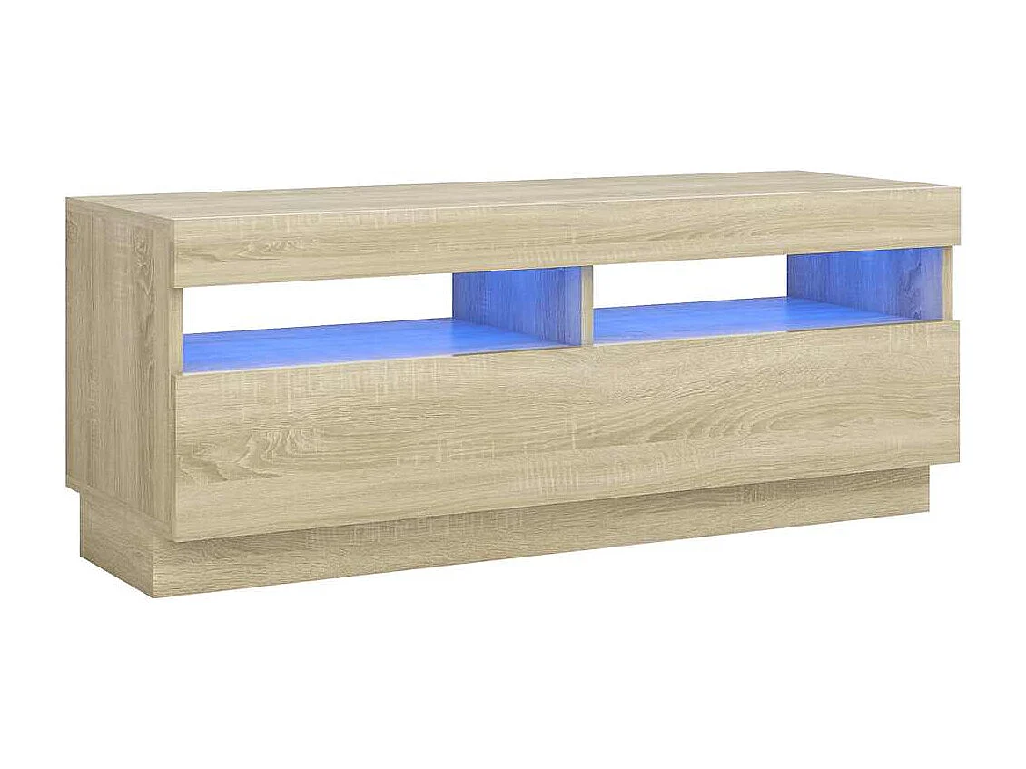 Meuble TV avec lumières LED chêne sonoma 100x35x40 cm