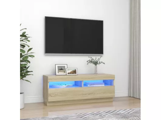 Kauf Unique TV-Schrank mit LED-Leuchten Sonoma-Eiche 100x35x40 cm