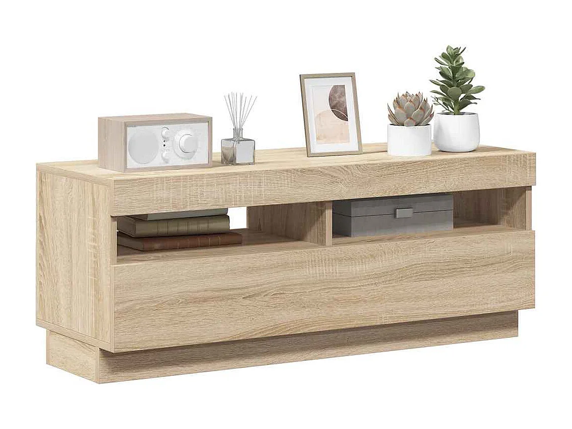 TV-Schrank mit LED-Leuchten Sonoma-Eiche 100x35x40 cm