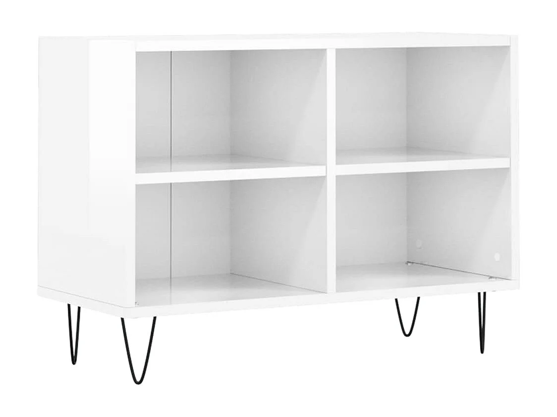 Mueble de TV madera de ingeniería blanco brillo 69,5x30x50 cm