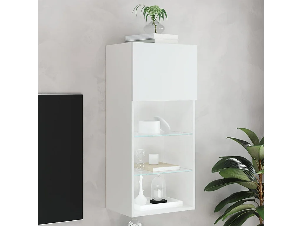 Tv-meubel met LED-verlichting 40,5x30x90 cm wit