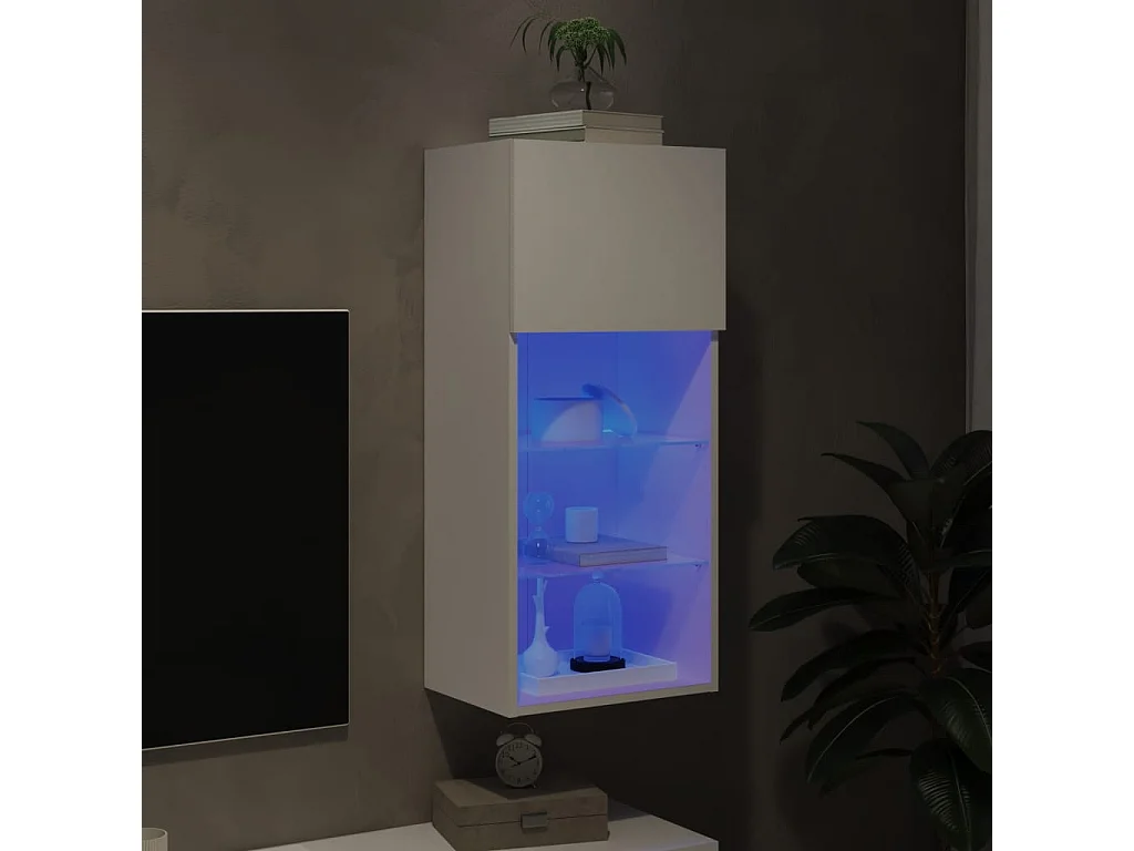 Tv-meubel met LED-verlichting 40,5x30x90 cm wit