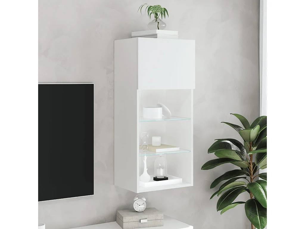 Mobile TV con Luci LED Bianco 40,5x30x90 cm