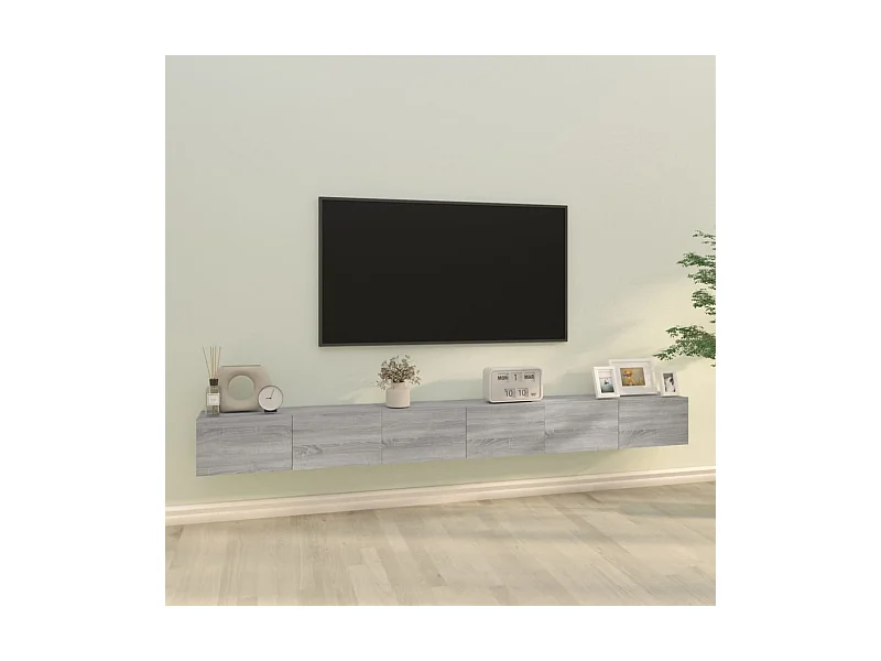 Set Mobili Porta TV 3 pz Grigio Sonoma in Legno Multistrato