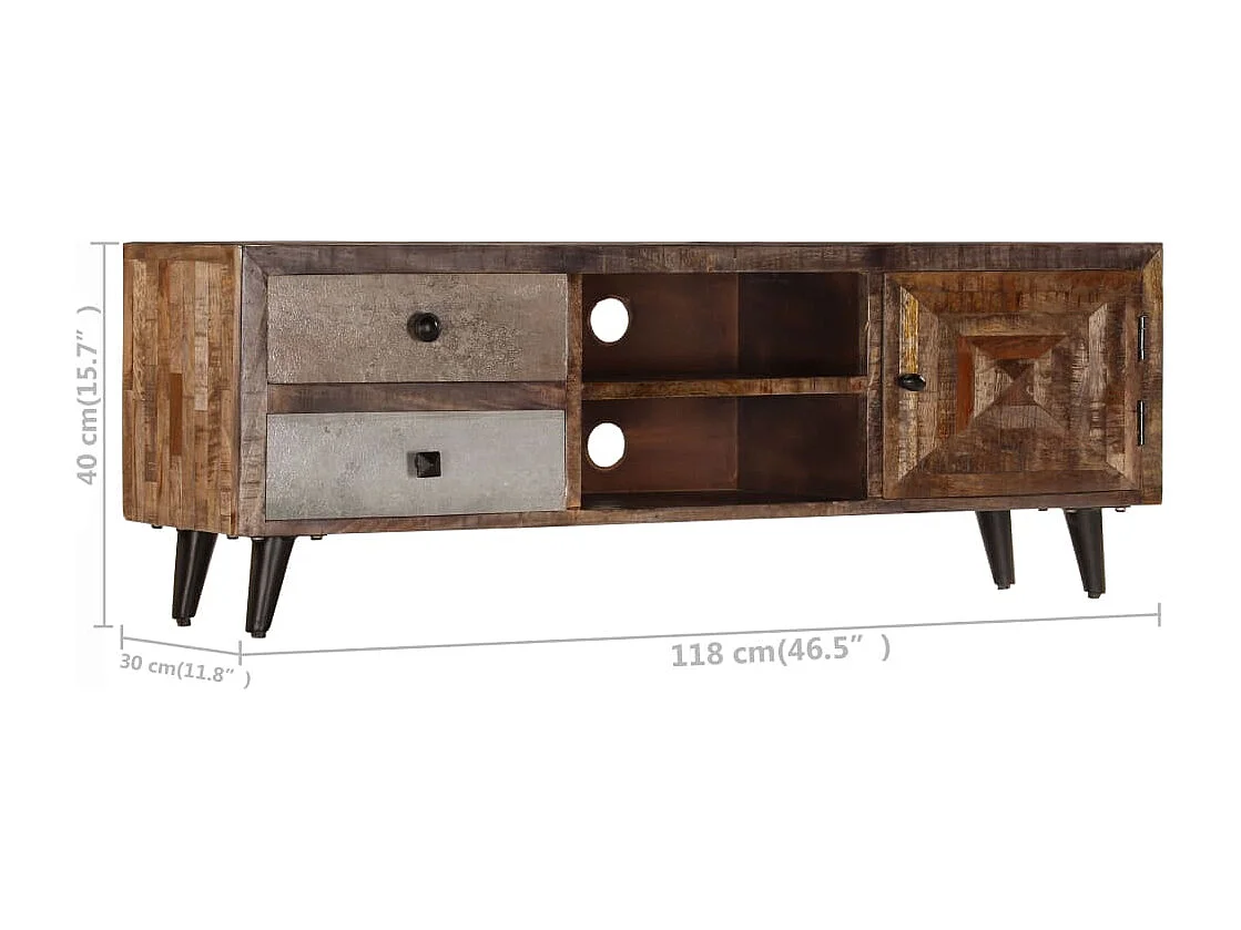 TV-Schrank 118x30x40 cm Massivholz Mango