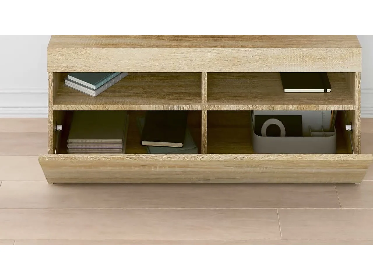 Meuble TV avec lumières LED chêne sonoma 90x35x40 cm