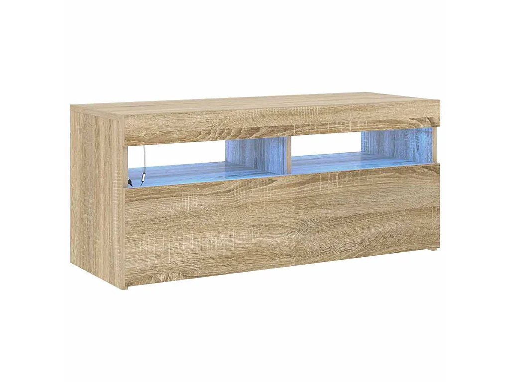 Meuble TV avec lumières LED chêne sonoma 90x35x40 cm