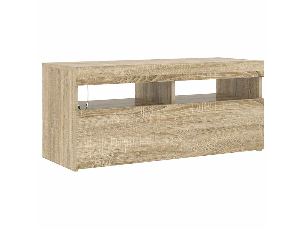 Meuble TV avec lumières LED chêne sonoma 90x35x40 cm