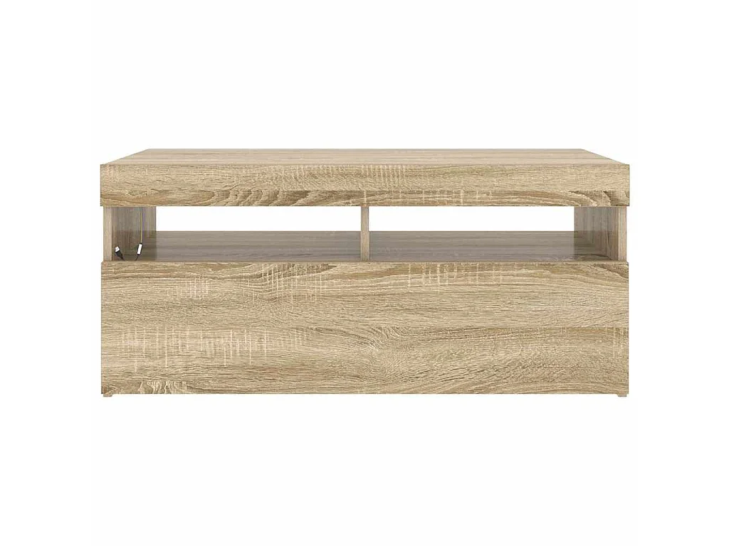 Meuble TV avec lumières LED chêne sonoma 90x35x40 cm