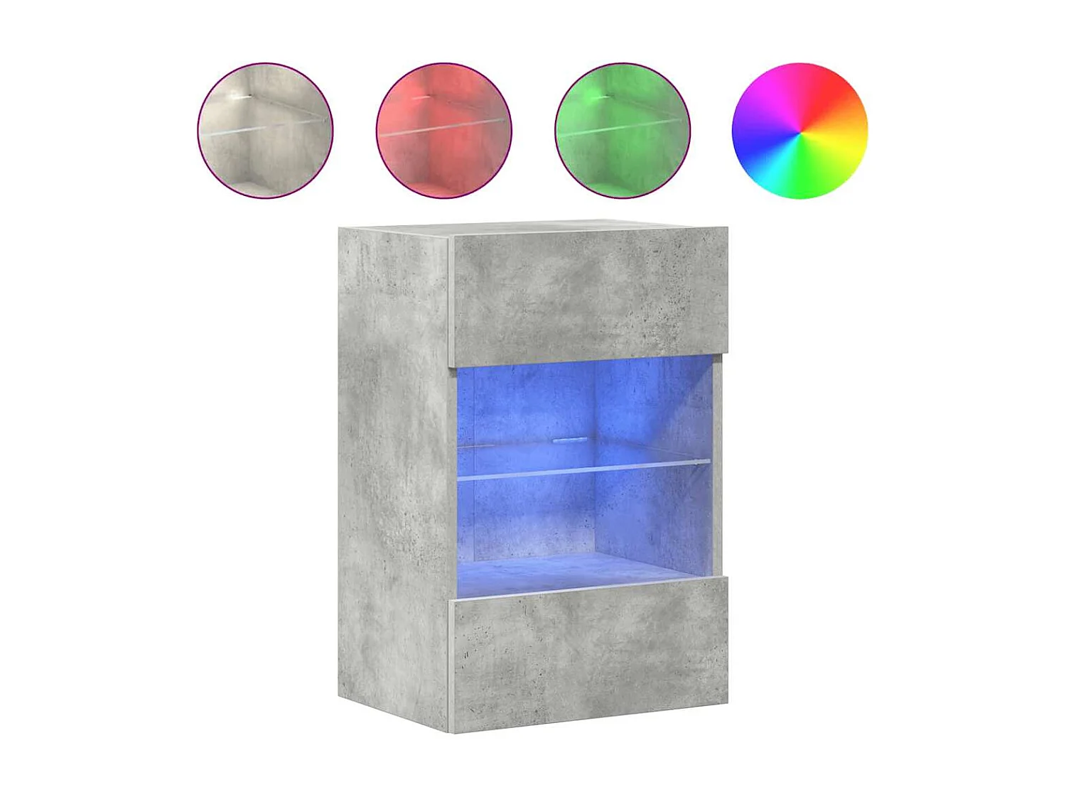 Wandschränke mit LED-Leuchten für TV 2 Stk. Betongrau 40x30x60,5 cm