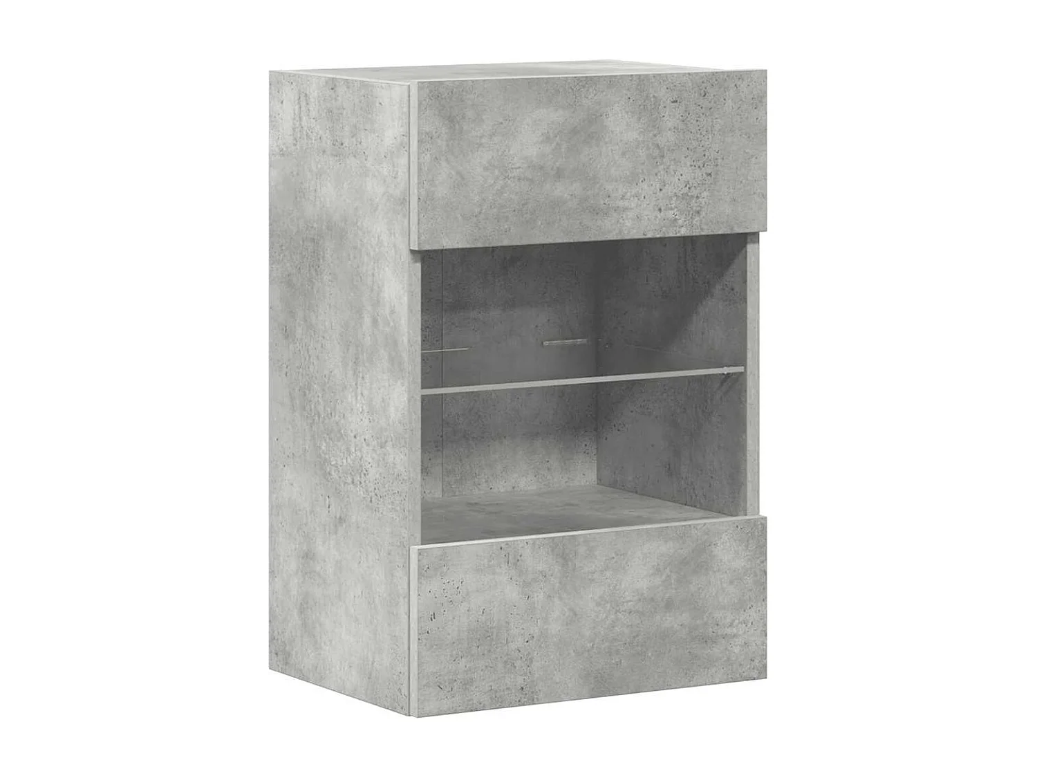 Wandschränke mit LED-Leuchten für TV 2 Stk. Betongrau 40x30x60,5 cm