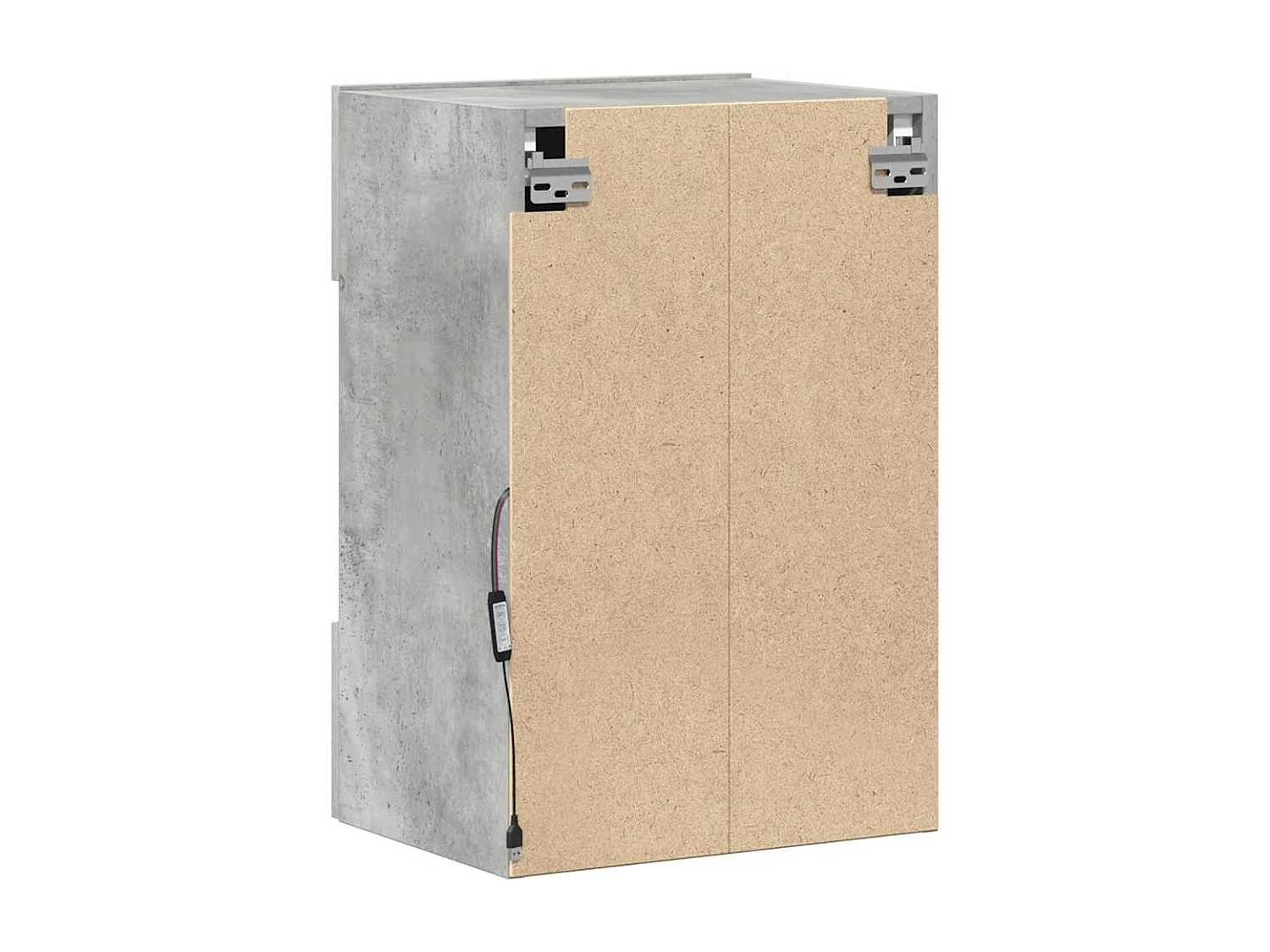 Wandschränke mit LED-Leuchten für TV 2 Stk. Betongrau 40x30x60,5 cm