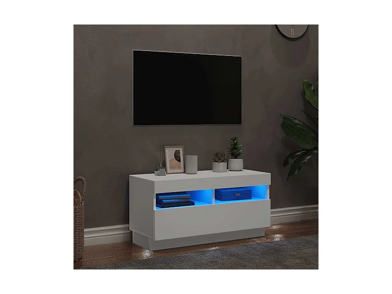 TV-Schrank mit LED-Leuchten Weiß 80x35x40 cm