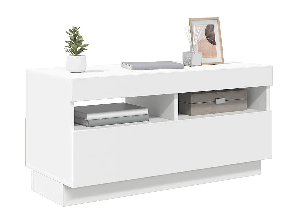 TV-Schrank mit LED-Leuchten Weiß 80x35x40 cm