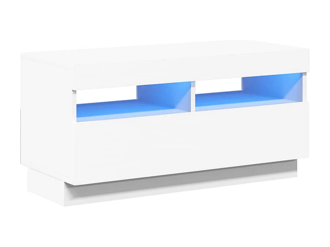 Meuble TV avec lumières LED blanc 80x35x40 cm