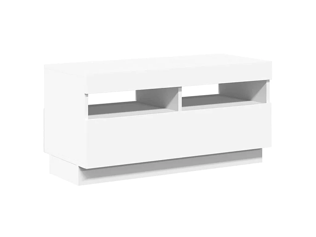 Meuble TV avec lumières LED blanc 80x35x40 cm