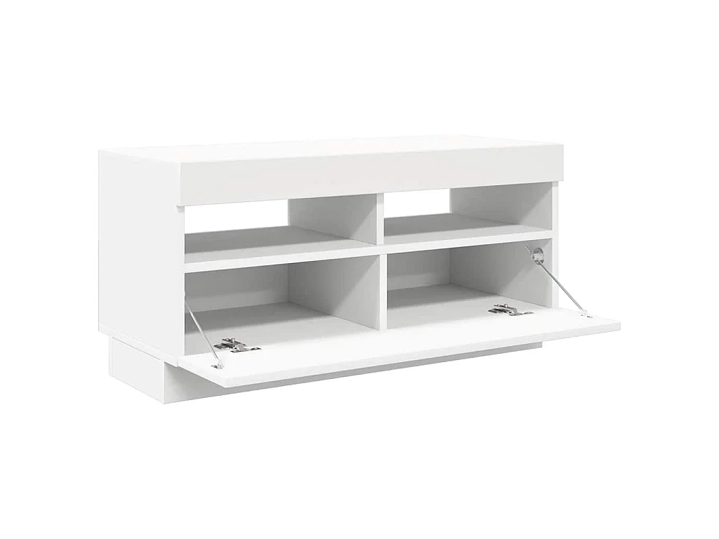 Meuble TV avec lumières LED blanc 80x35x40 cm