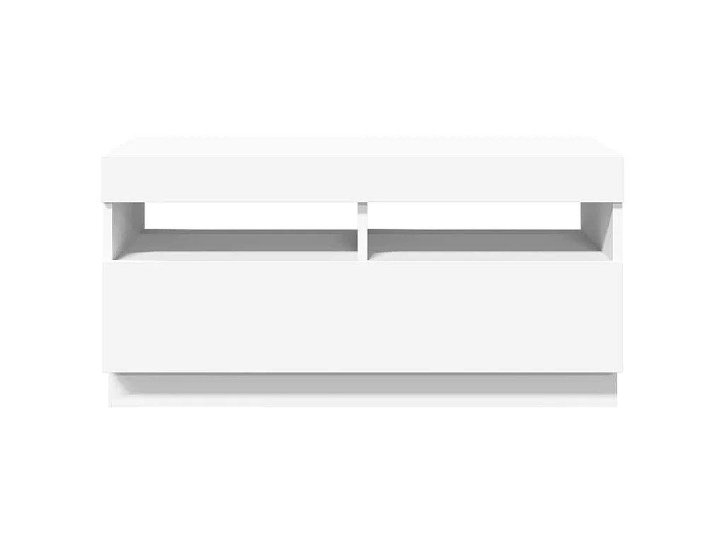 Meuble TV avec lumières LED blanc 80x35x40 cm