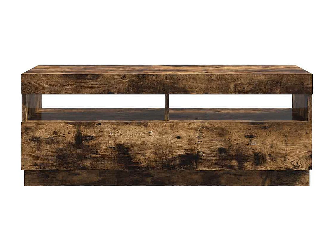 Meuble TV avec lumières LED chêne fumé 100x35x40 cm