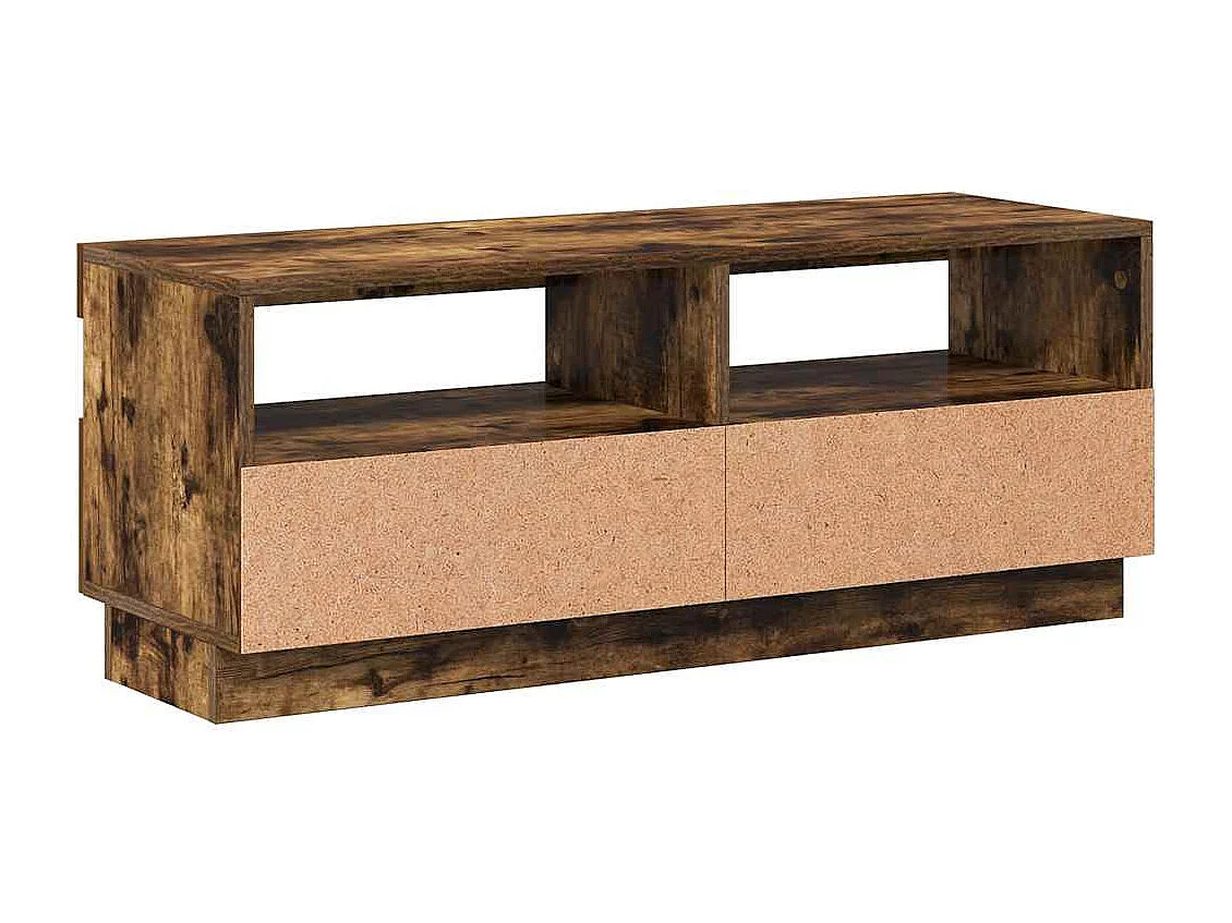 Meuble TV avec lumières LED chêne fumé 100x35x40 cm