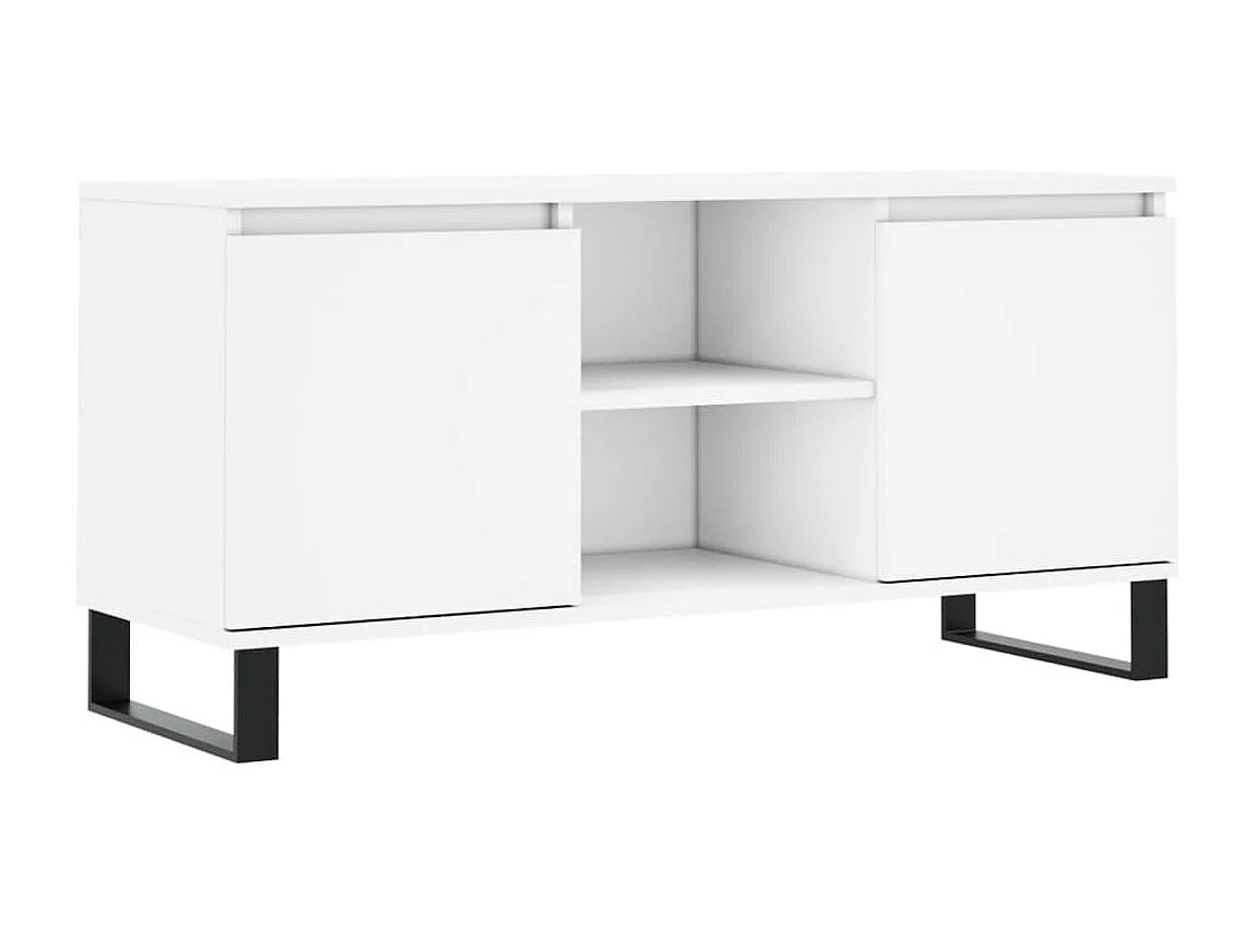 Meuble TV blanc 104x35x50 cm bois d'ingénierie