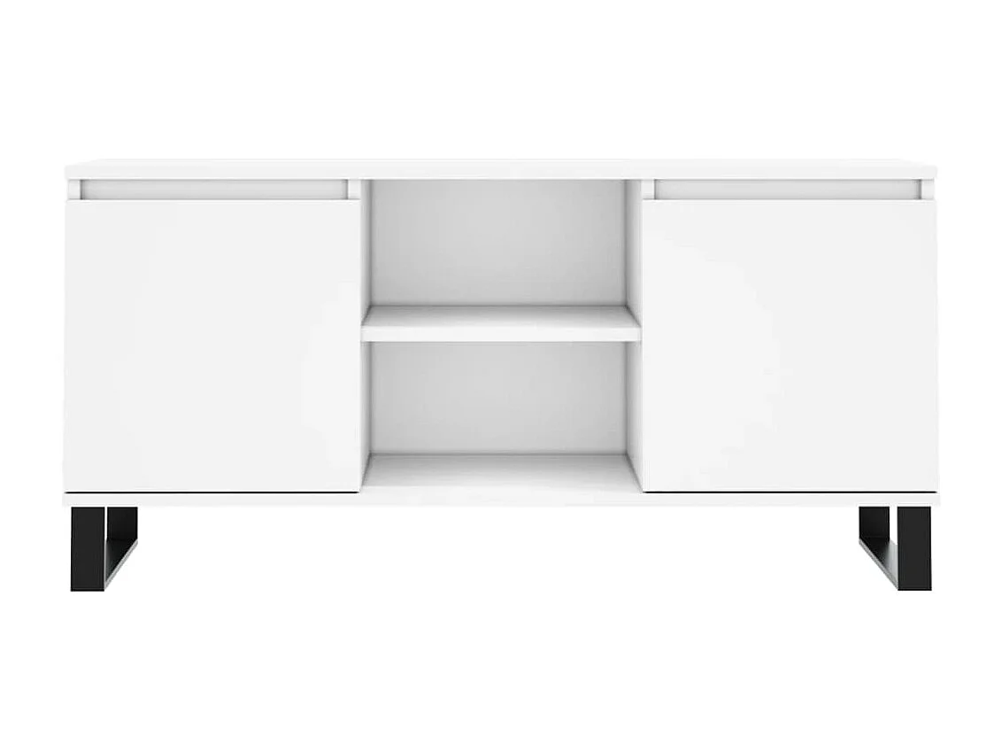 Meuble TV blanc 104x35x50 cm bois d'ingénierie