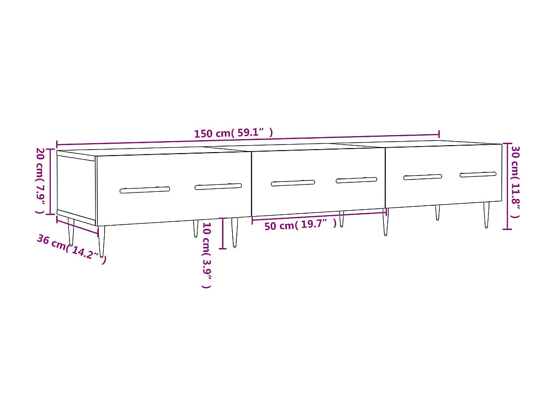 TV-Schrank Grau Sonoma 150x36x30 cm Holzwerkstoff