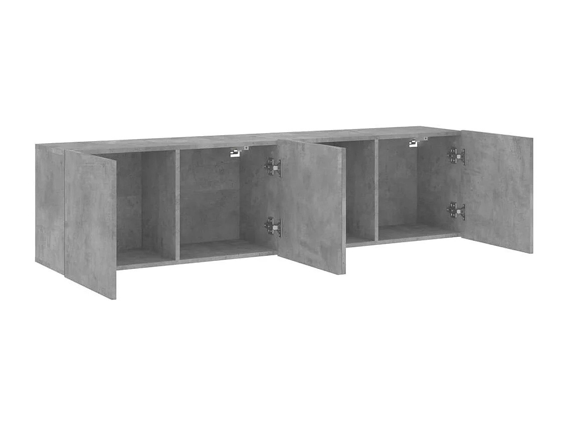 Meubles TV muraux 2 pcs gris béton 80x30x41 cm