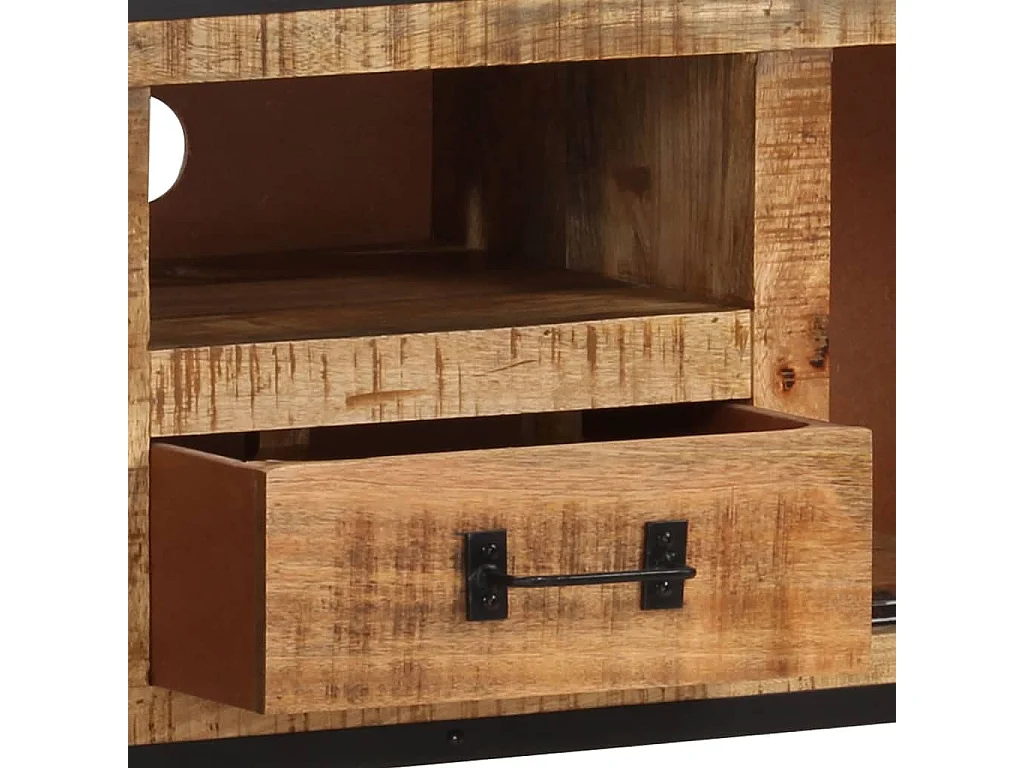 Meuble TV 110x31x46 cm Bois de manguier brut