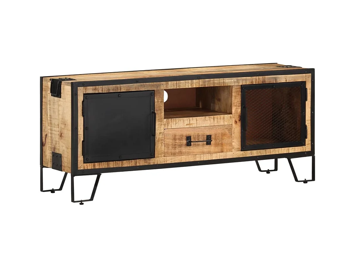 Meuble TV 110x31x46 cm Bois de manguier brut