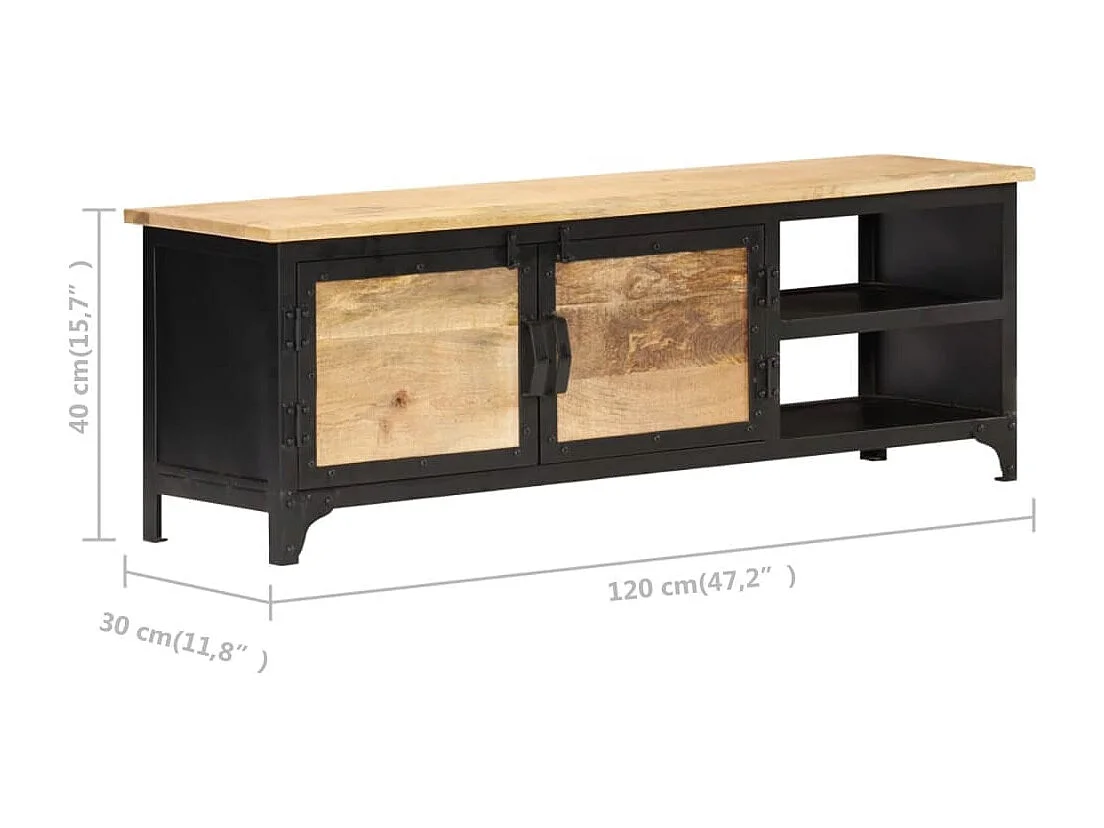 Tv-meubel 120x30x40 cm massief mangohout