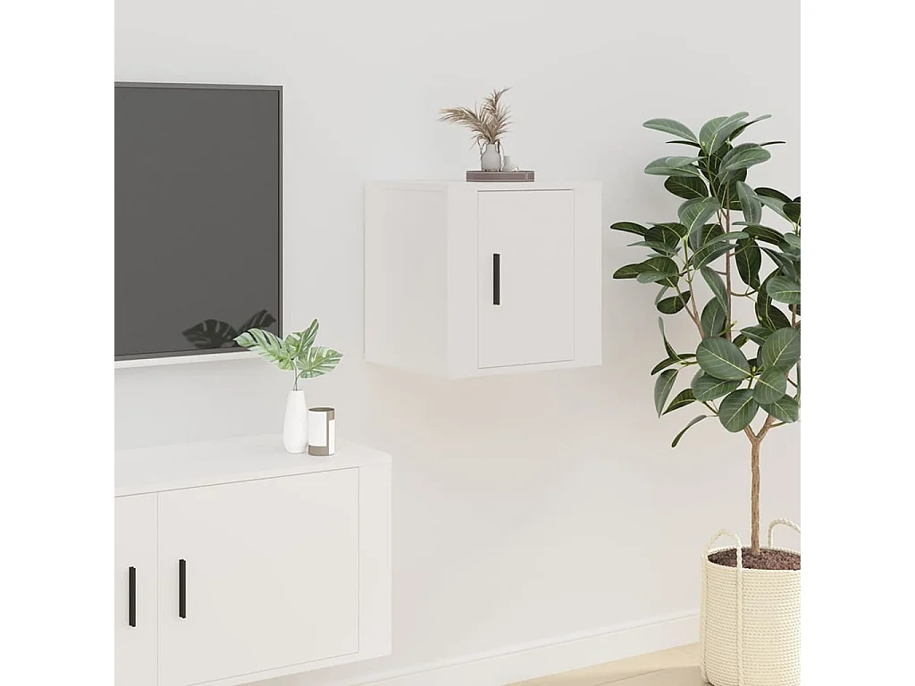 Meuble TV mural Blanc 40x34,5x40 cm