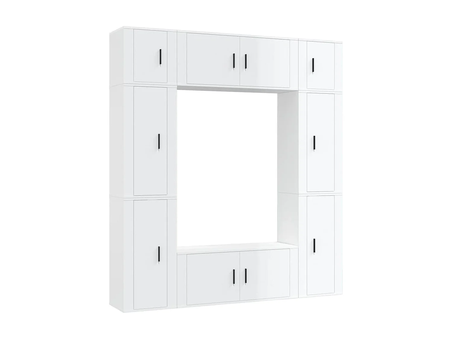 Ensemble de meubles TV 8 pcs Blanc brillant Bois d'ingénierie