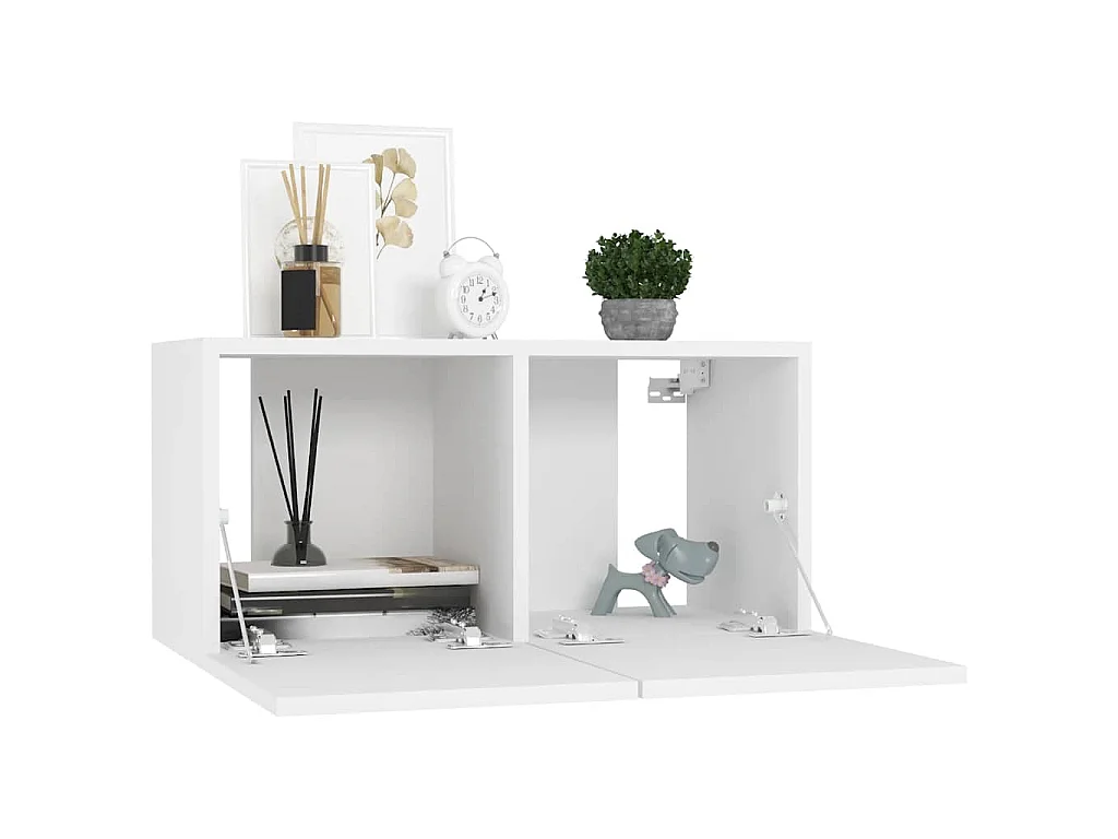 5 pcs conjunto de móveis de TV contraplacado branco