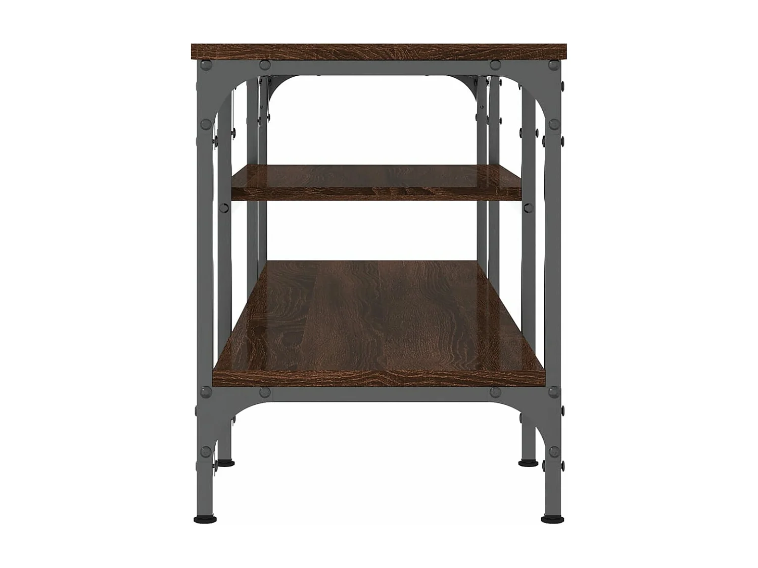 Meuble TV chêne marron 121x35x45 cm bois d'ingénierie et fer