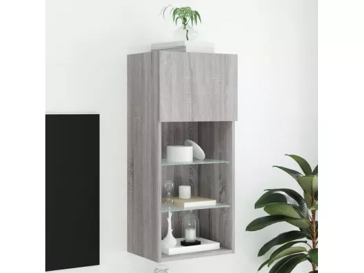 Kauf Unique TV-Schrank mit LED-Leuchten Grau Sonoma 40,5x30x90 cm