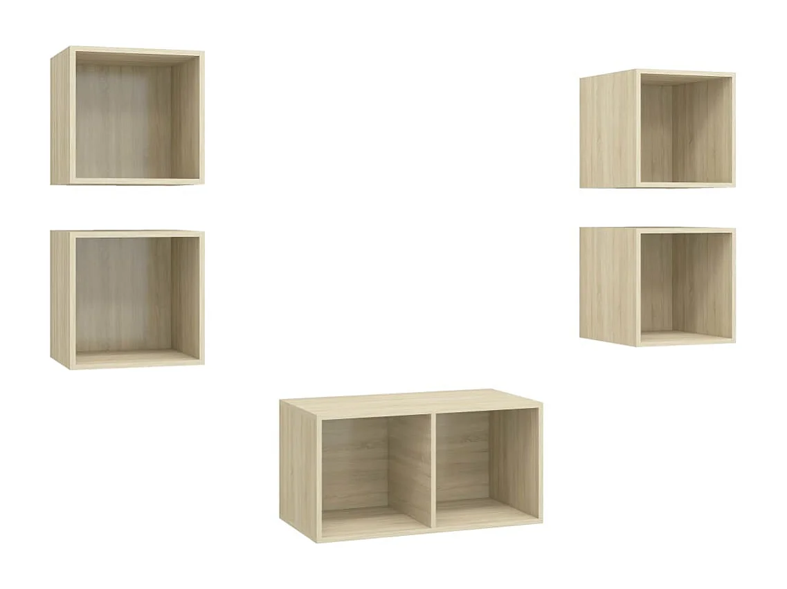 5-tlg. TV-Schrank-Set Sonoma-Eiche Holzwerkstoff